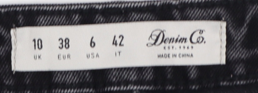 Denim Co. Womens Black Size 10 Cut-Off Distressed Denim Shorts
