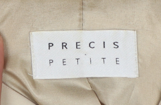 Precis Petite Beige Pinstripe Classic Blazer UK 12 Women's Tailored Jacket