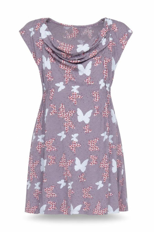White Stuff Women’s Purple Butterfly Print A-Line Dress Size 14