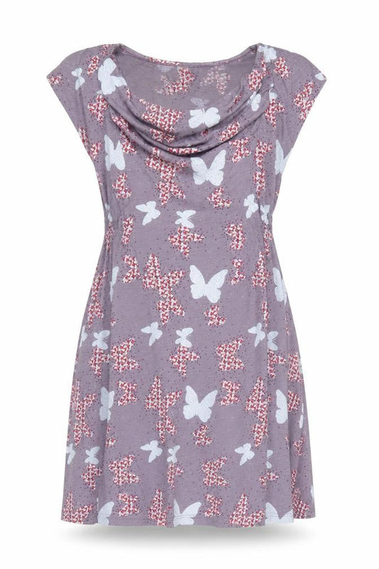 White Stuff Women’s Purple Butterfly Print A-Line Dress Size 14
