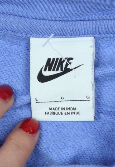 Nike Men's Blue L Pullover Hoodie Fleece Sportswear
