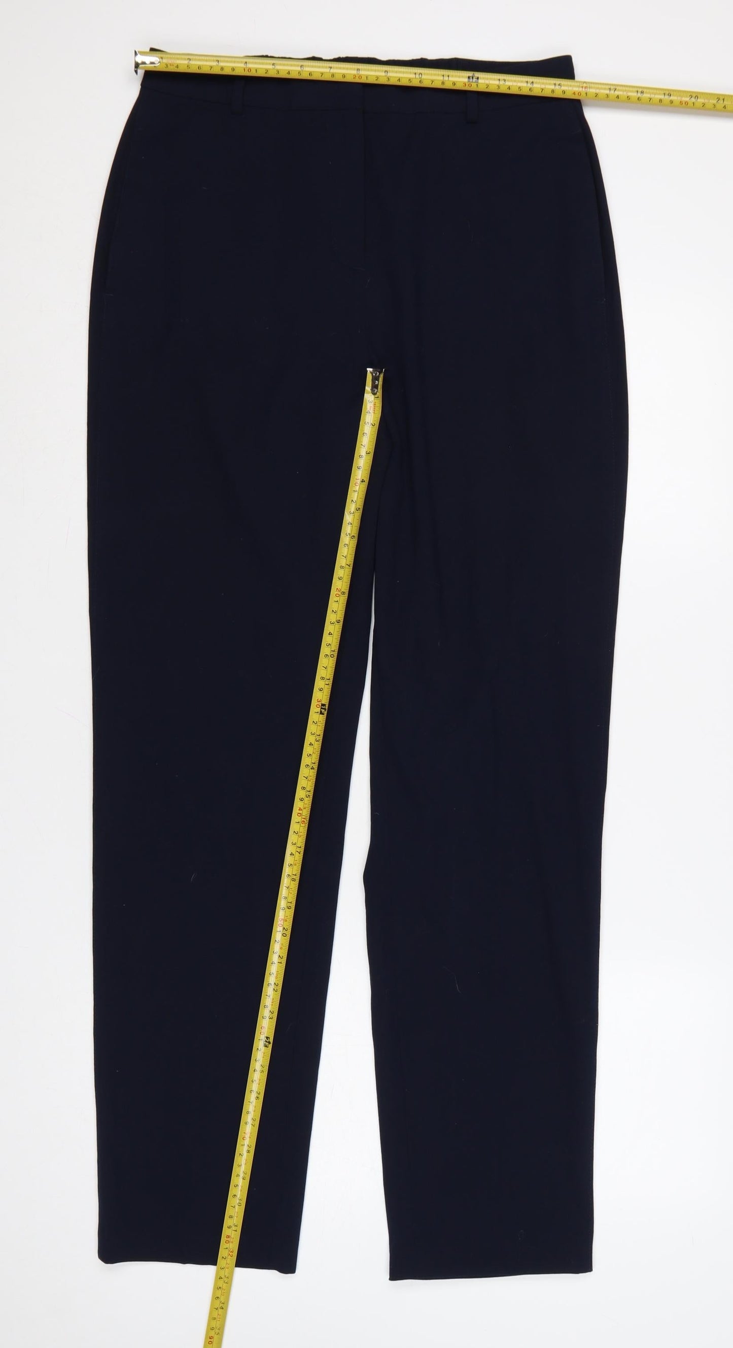 Marks and Spencer Women’s Blue Size 12 Long Straight Trousers