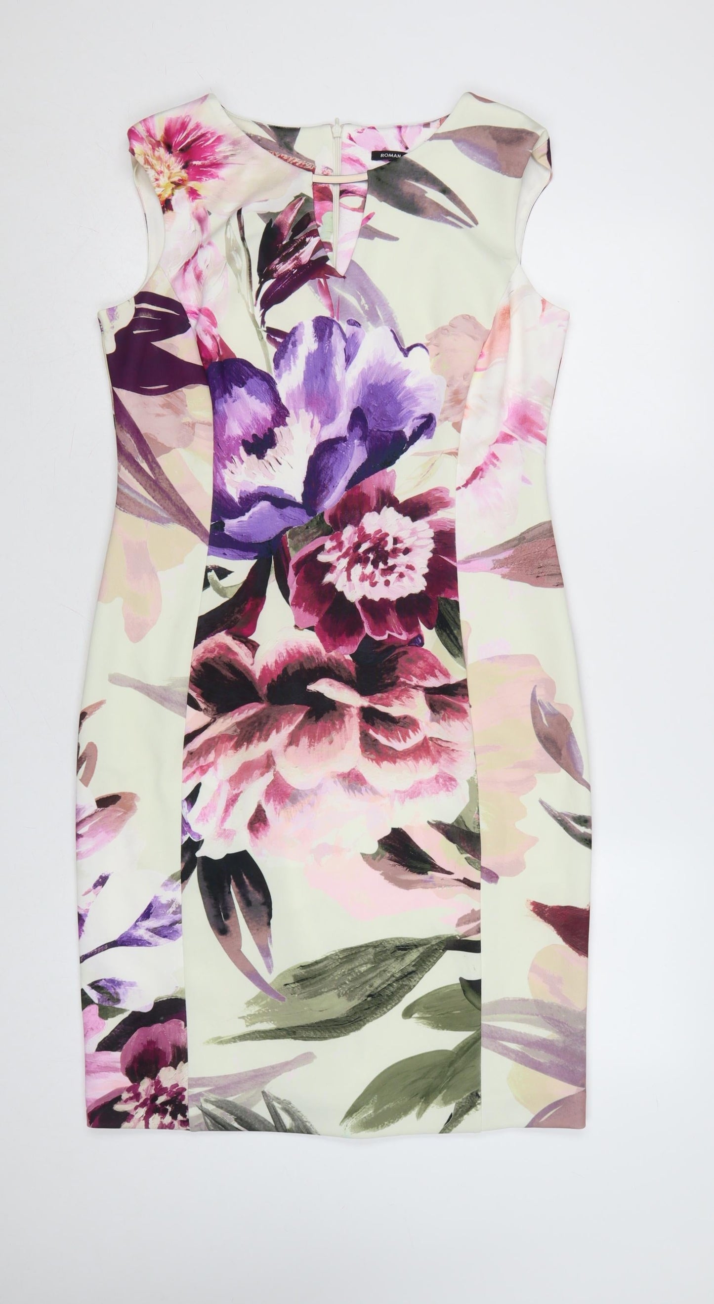 Roman Women's Multicoloured Floral Knee Length Sheath Dress Size 12