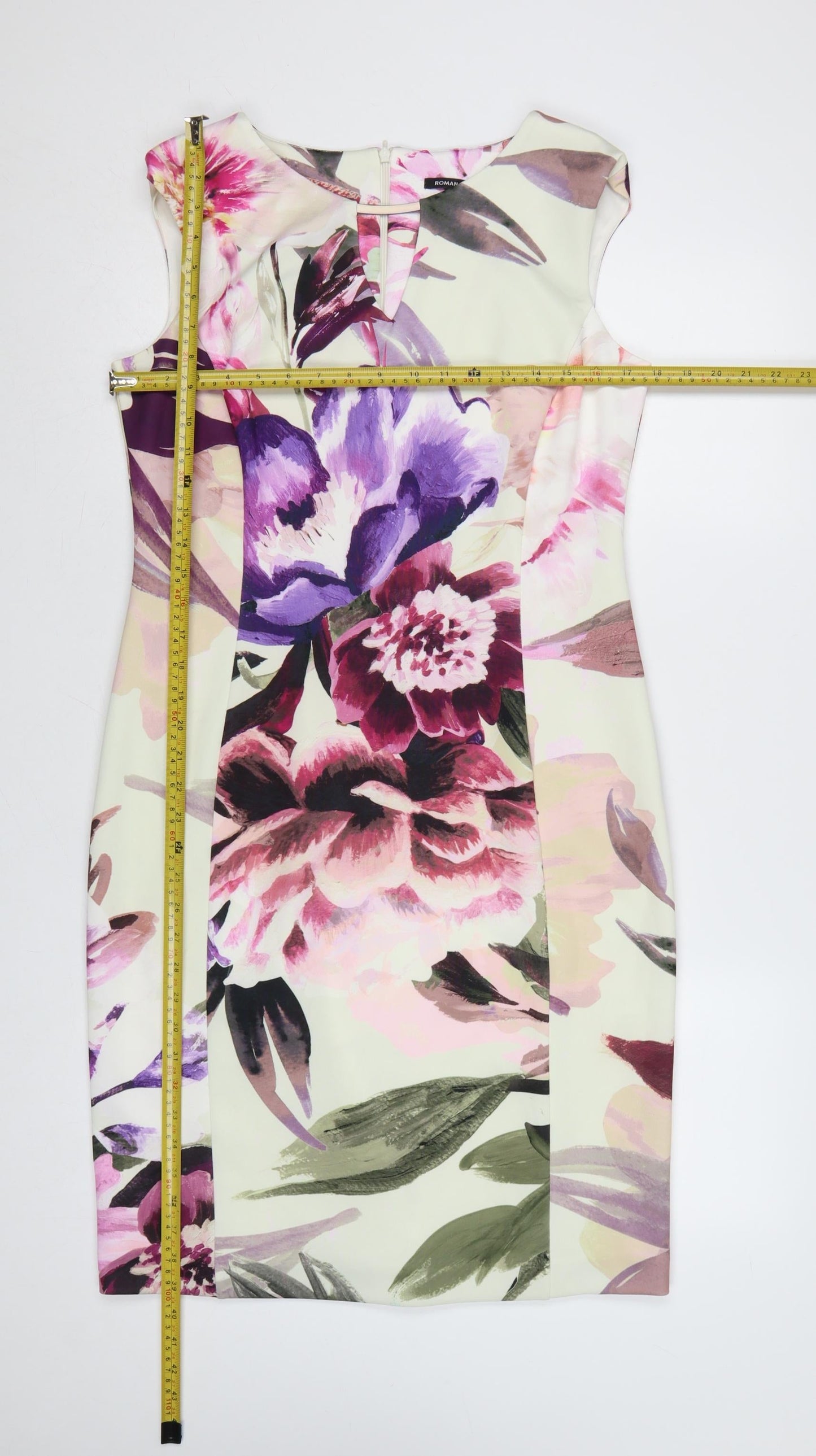 Roman Women's Multicoloured Floral Knee Length Sheath Dress Size 12