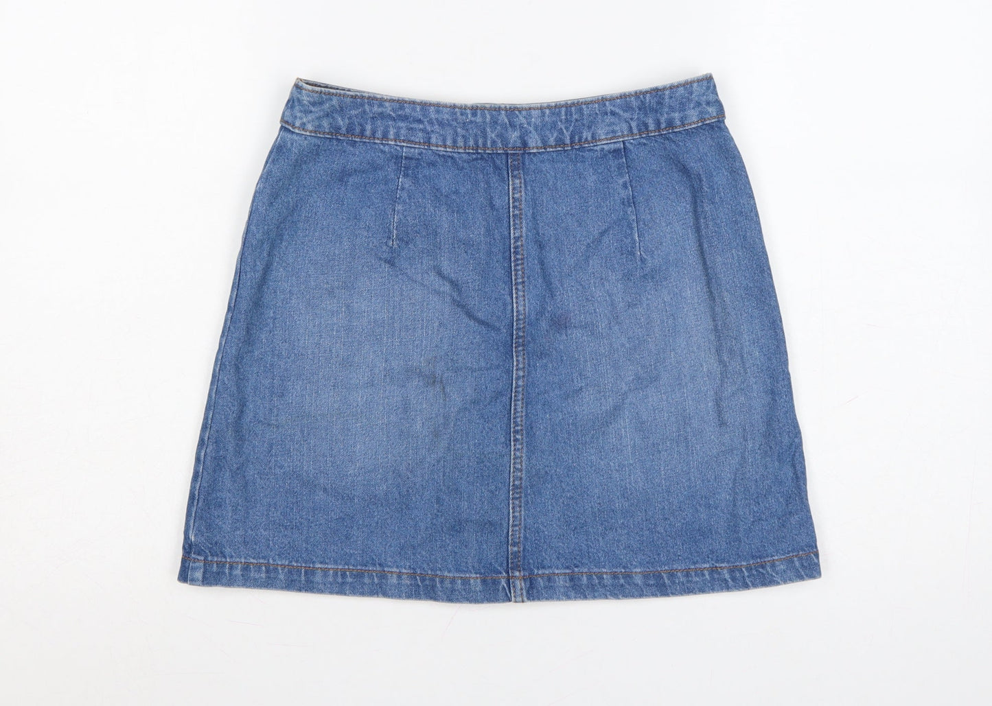 Denim Co. Women Blue A-Line Denim Button Short Skirt Size 10