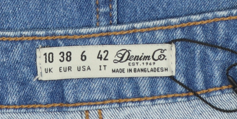 Denim Co. Women Blue A-Line Denim Button Short Skirt Size 10