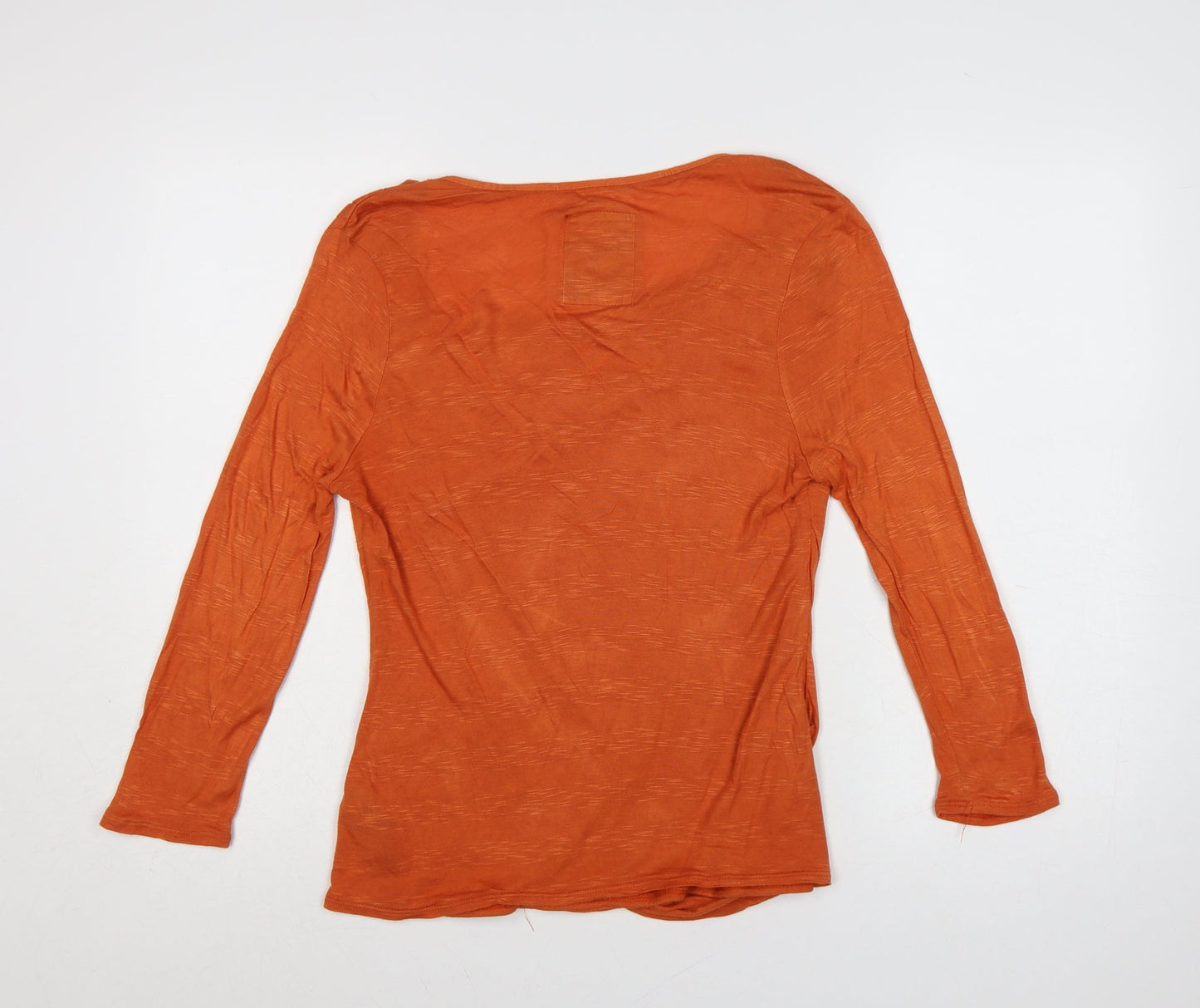 Betty Jackson Black Women Orange Size 14 Cowl Neck Long Sleeve Blouse
