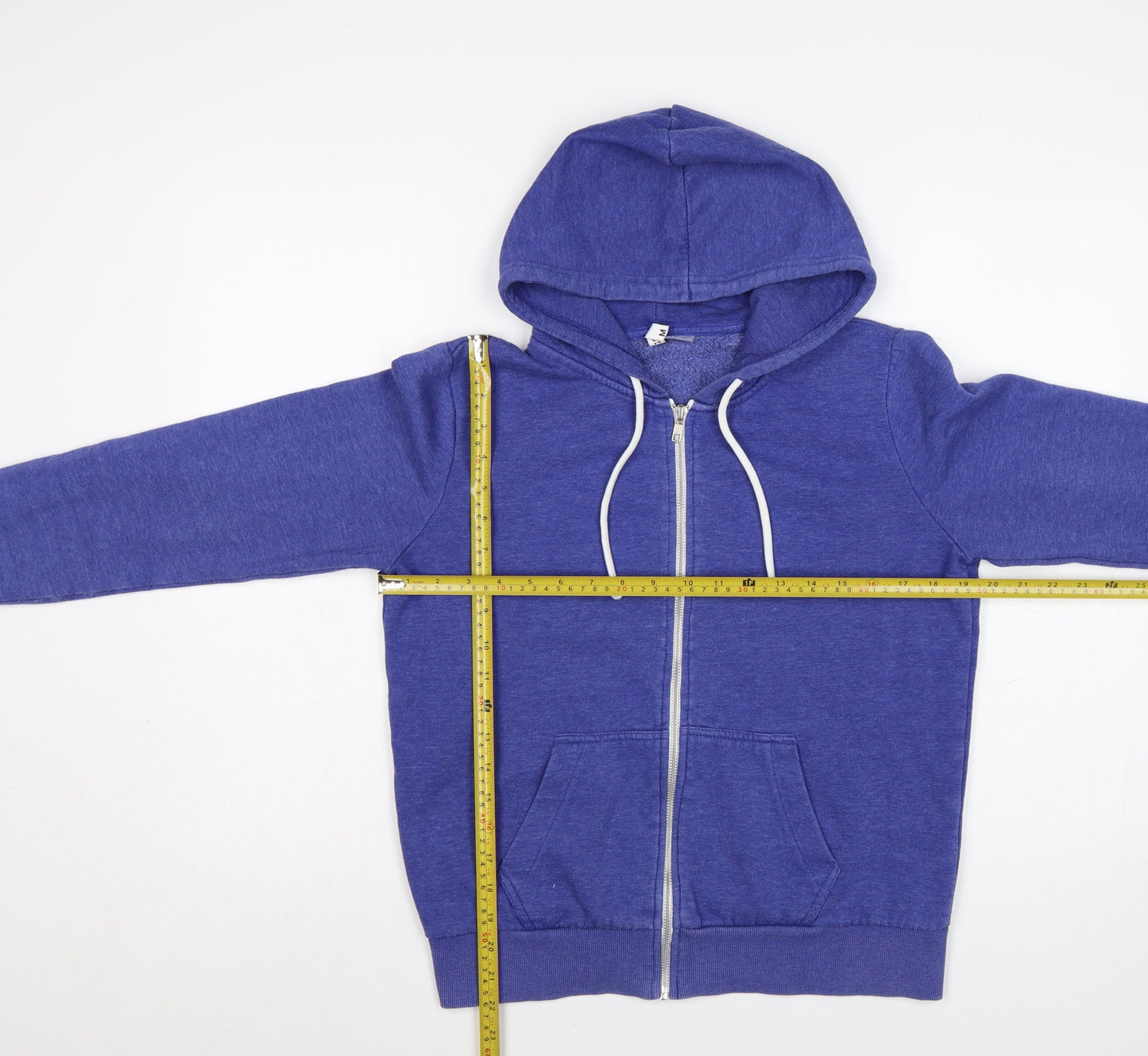 H&M Divided Womens Blue Full Zip Hoodie Size M Cotton Blend