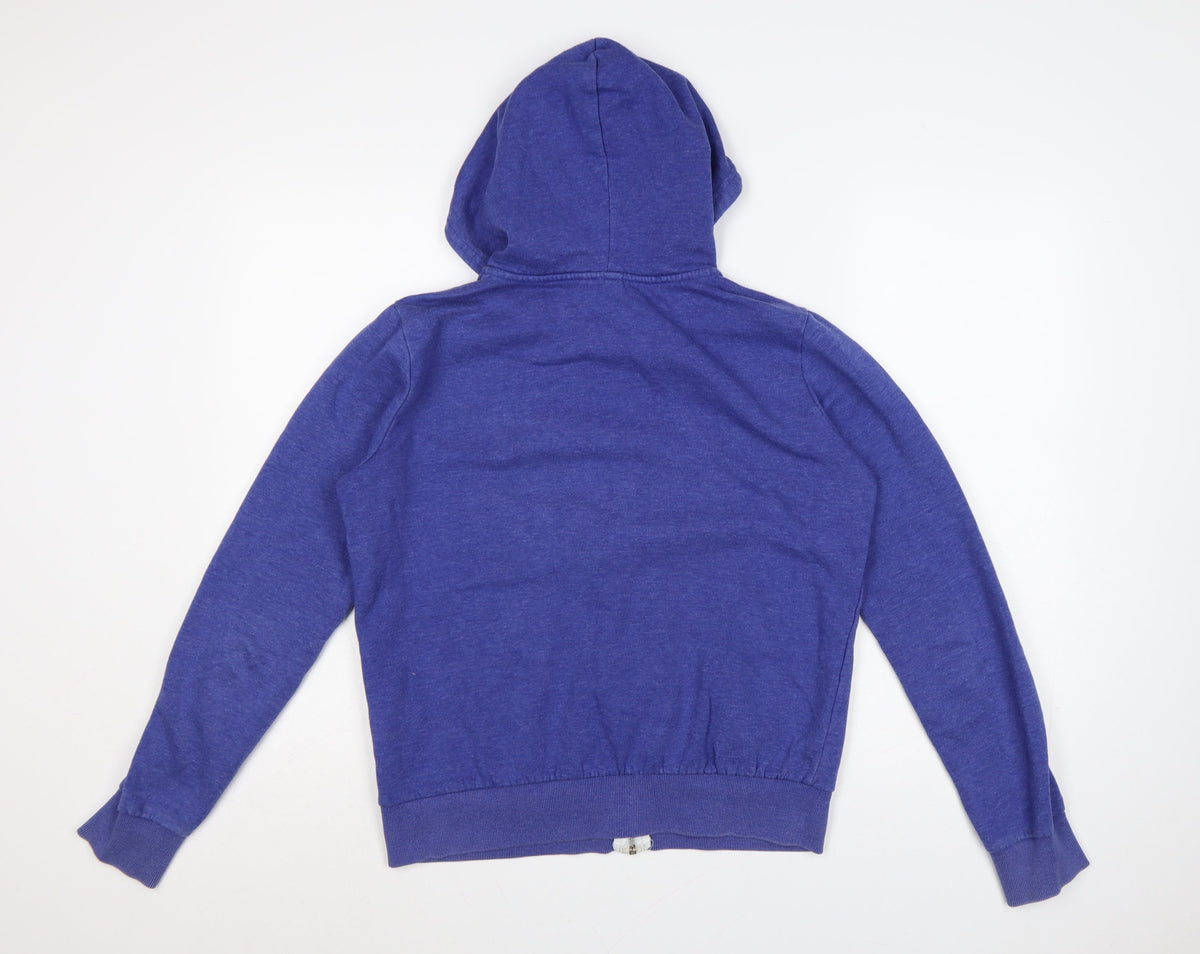 H&M Divided Womens Blue Full Zip Hoodie Size M Cotton Blend