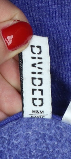 H&M Divided Womens Blue Full Zip Hoodie Size M Cotton Blend