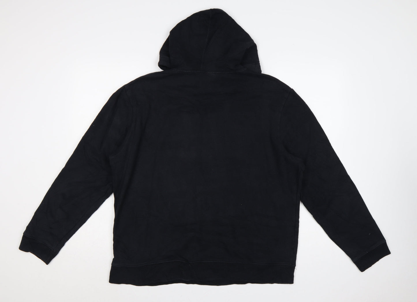 GAP Women Black Large Pullover Hoodie Cotton Blend Logo Design