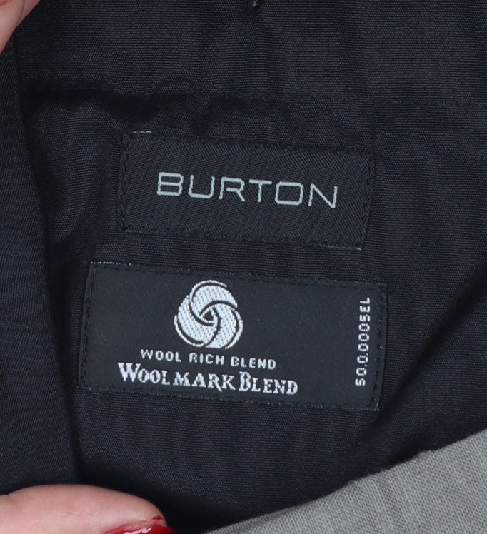 Burton Men's Grey Wool Blend Regular Fit Dress Trousers 34in
