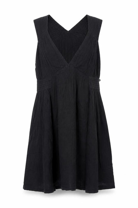French Connection Women's Black Cotton A-Line Sleeveless Dress Size 12