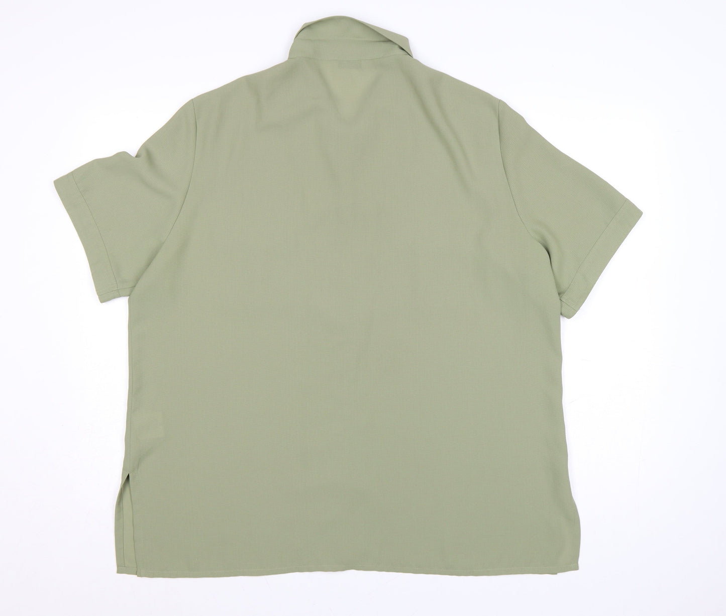 Berkertex Women Green Size 20 Button-Up Short Sleeve Shirt