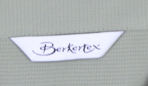 Berkertex Women Green Size 20 Button-Up Short Sleeve Shirt