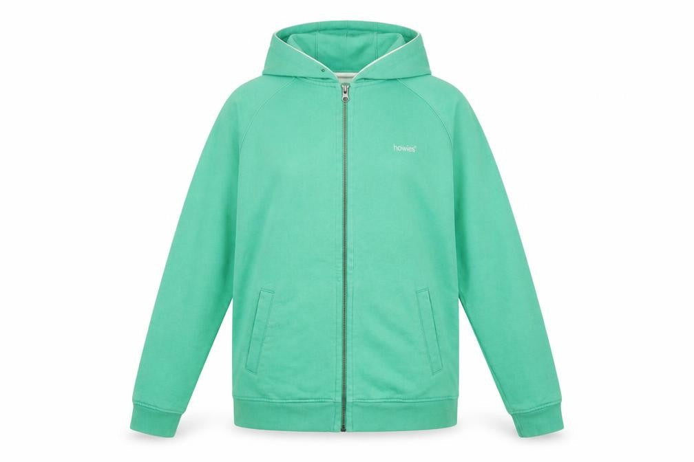 Howies Womens Green Full Zip Hoodie Size 10 Cotton Casual