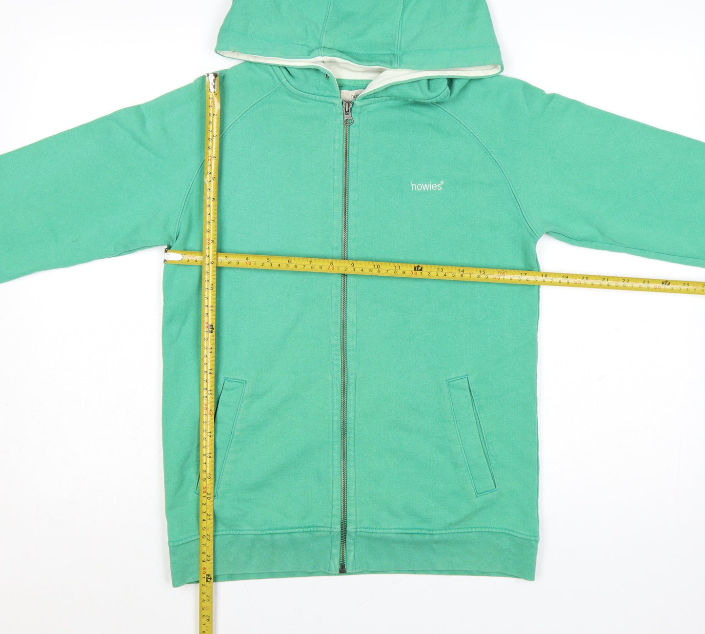 Howies Womens Green Full Zip Hoodie Size 10 Cotton Casual