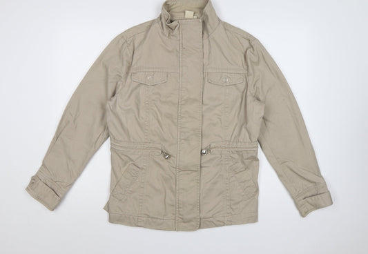 Cotton Traders Womens Beige Size 18 Classic Mid-Length Jacket