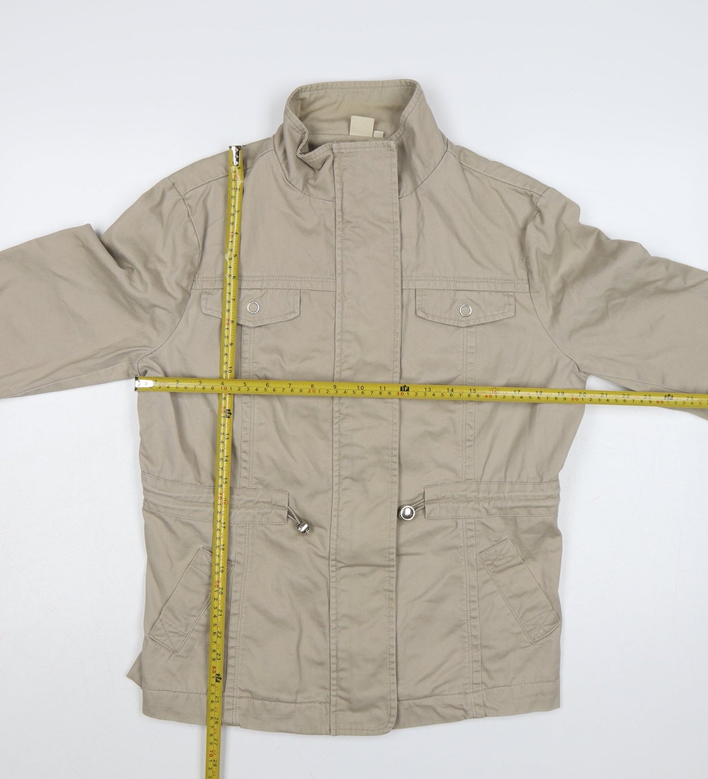 Cotton Traders Womens Beige Size 18 Classic Mid-Length Jacket
