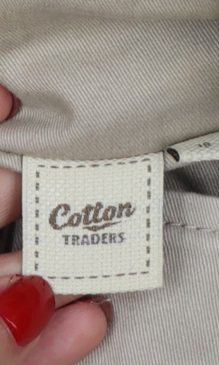 Cotton Traders Womens Beige Size 18 Classic Mid-Length Jacket
