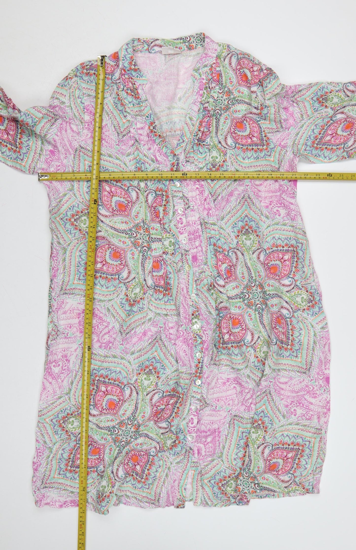 East Women’s Multicoloured Paisley V-Neck Shift Dress Size 14