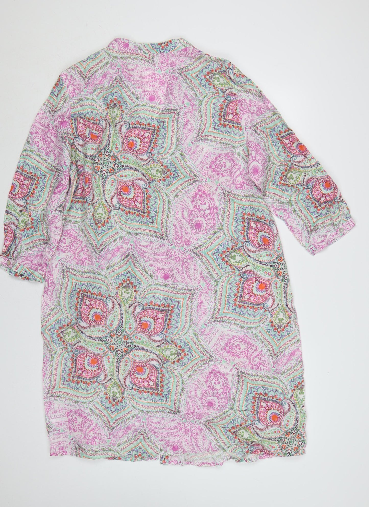 East Women’s Multicoloured Paisley V-Neck Shift Dress Size 14