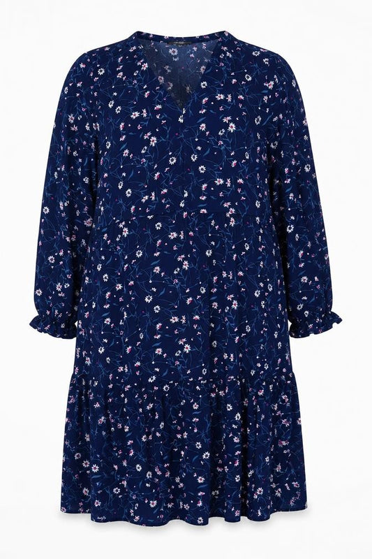 Studio Women Blue Floral A-Line Knee Length Dress Size 20