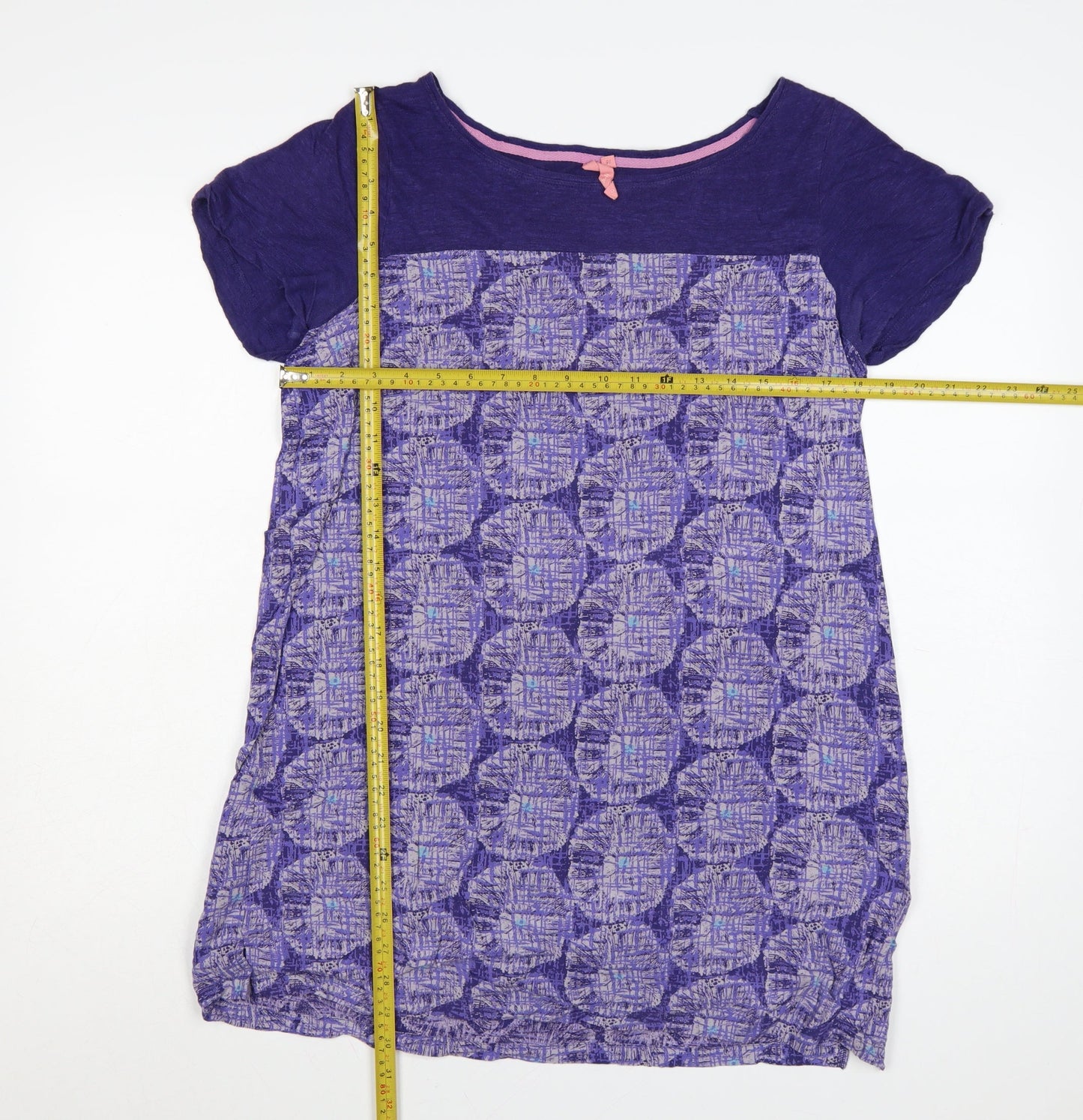 White Stuff Women's Purple Geometric Shift Dress Size 16