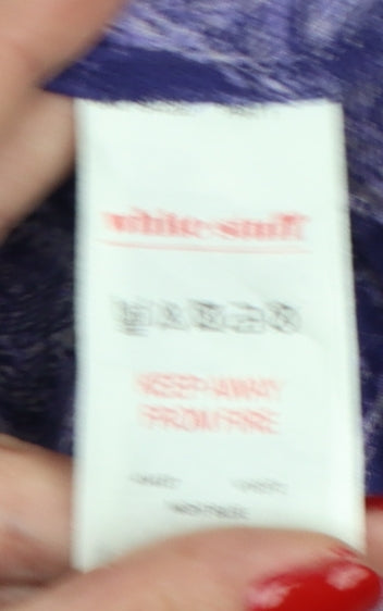 White Stuff Women's Purple Geometric Shift Dress Size 16