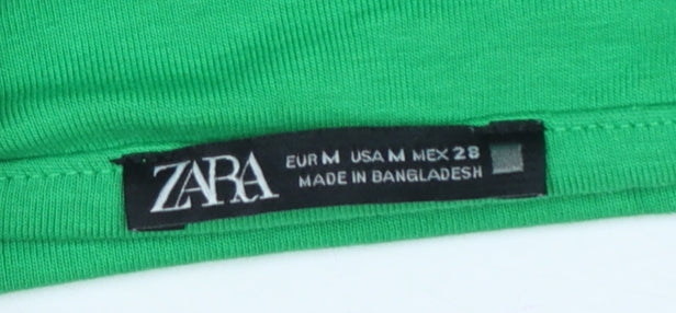Zara Women Green Size 12 Bodycon Midi Sleeveless Dress