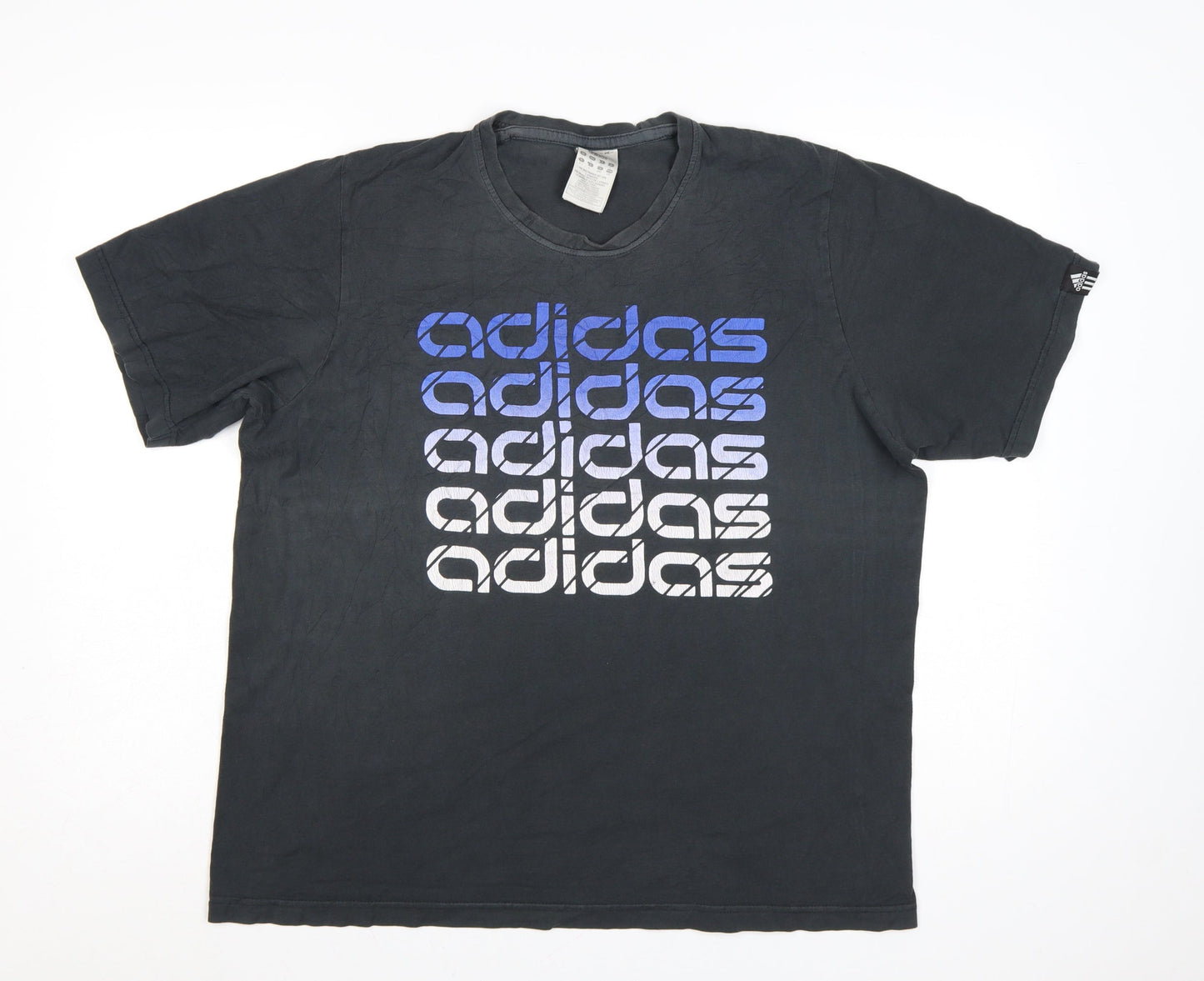Adidas Men's Black Graphic Print T-Shirt Size L Cotton Blend