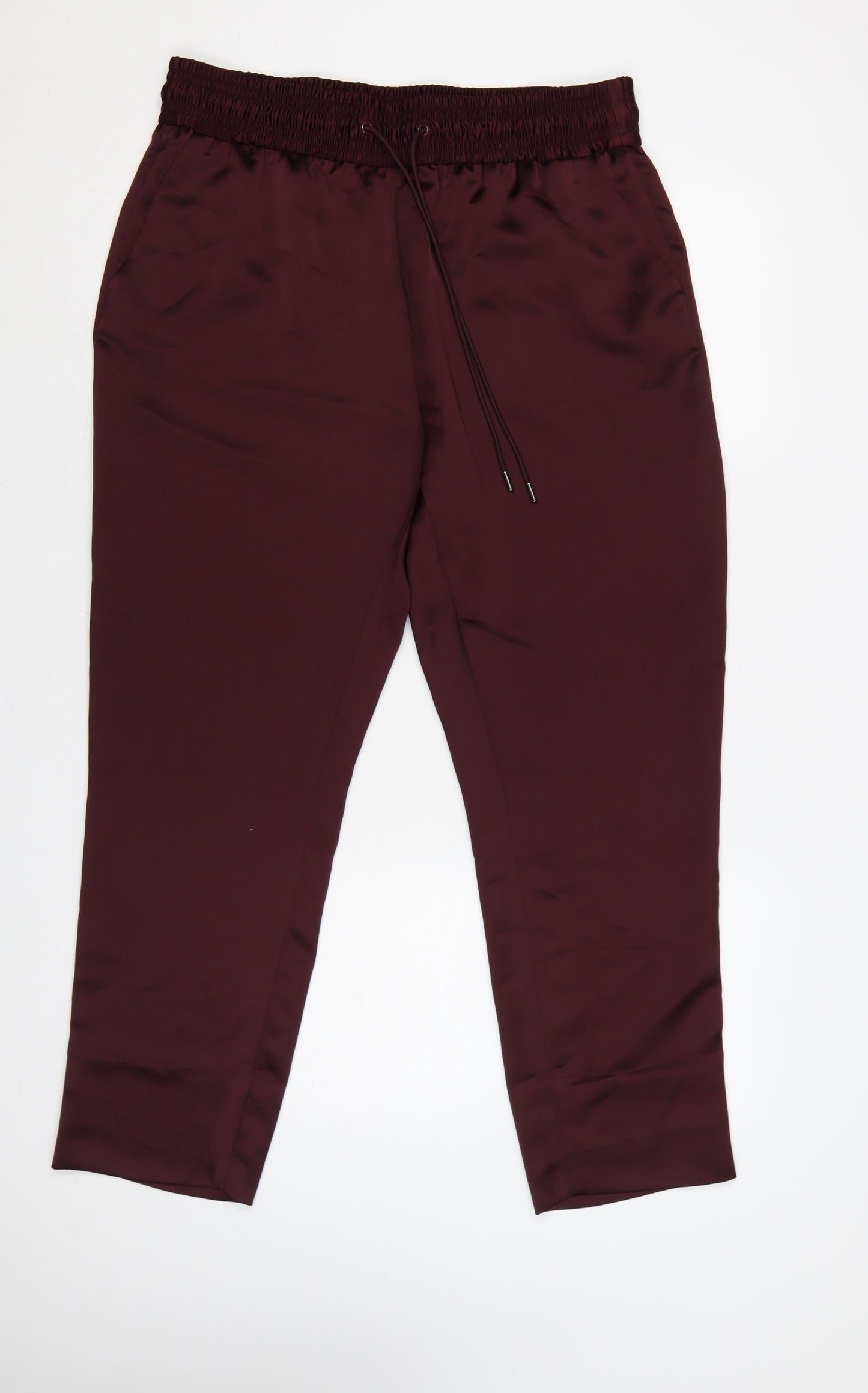 Marks and Spencer Women’s Burgundy Regular Trousers Size 14 Polyester