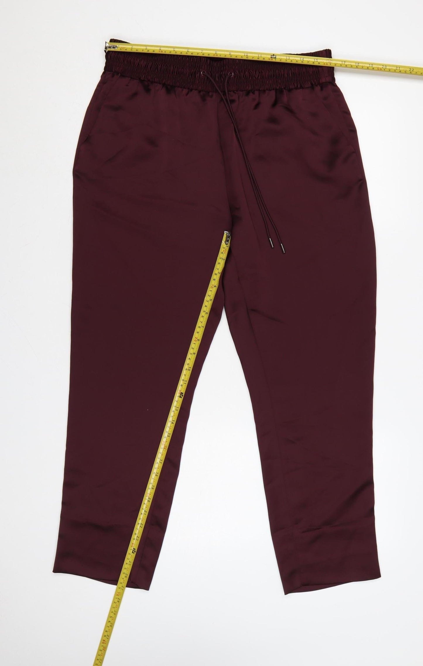 Marks and Spencer Women’s Burgundy Regular Trousers Size 14 Polyester