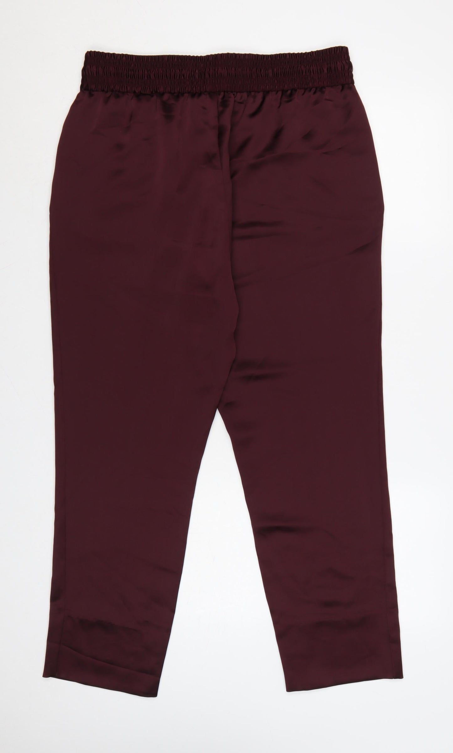Marks and Spencer Women’s Burgundy Regular Trousers Size 14 Polyester