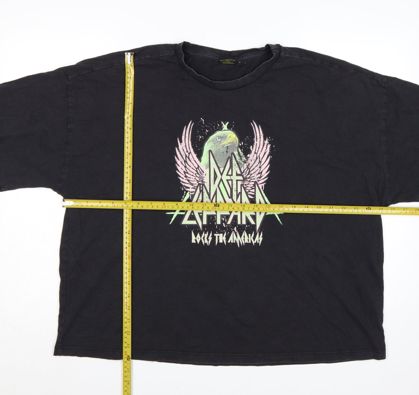 Primark Def Leppard Women's Black XL Relaxed Fit Graphic T-Shirt