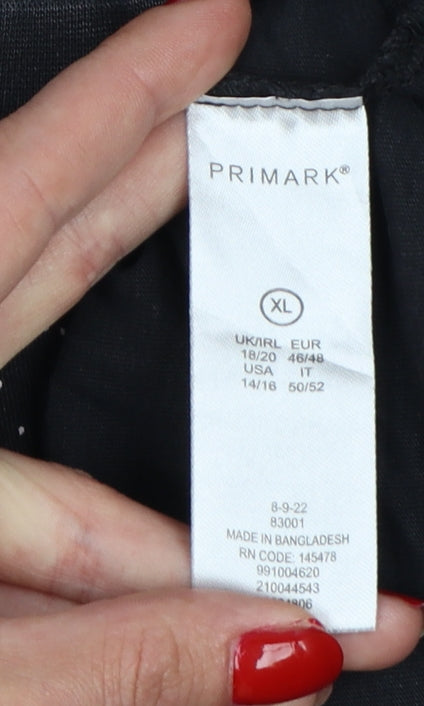 Primark Def Leppard Women's Black XL Relaxed Fit Graphic T-Shirt
