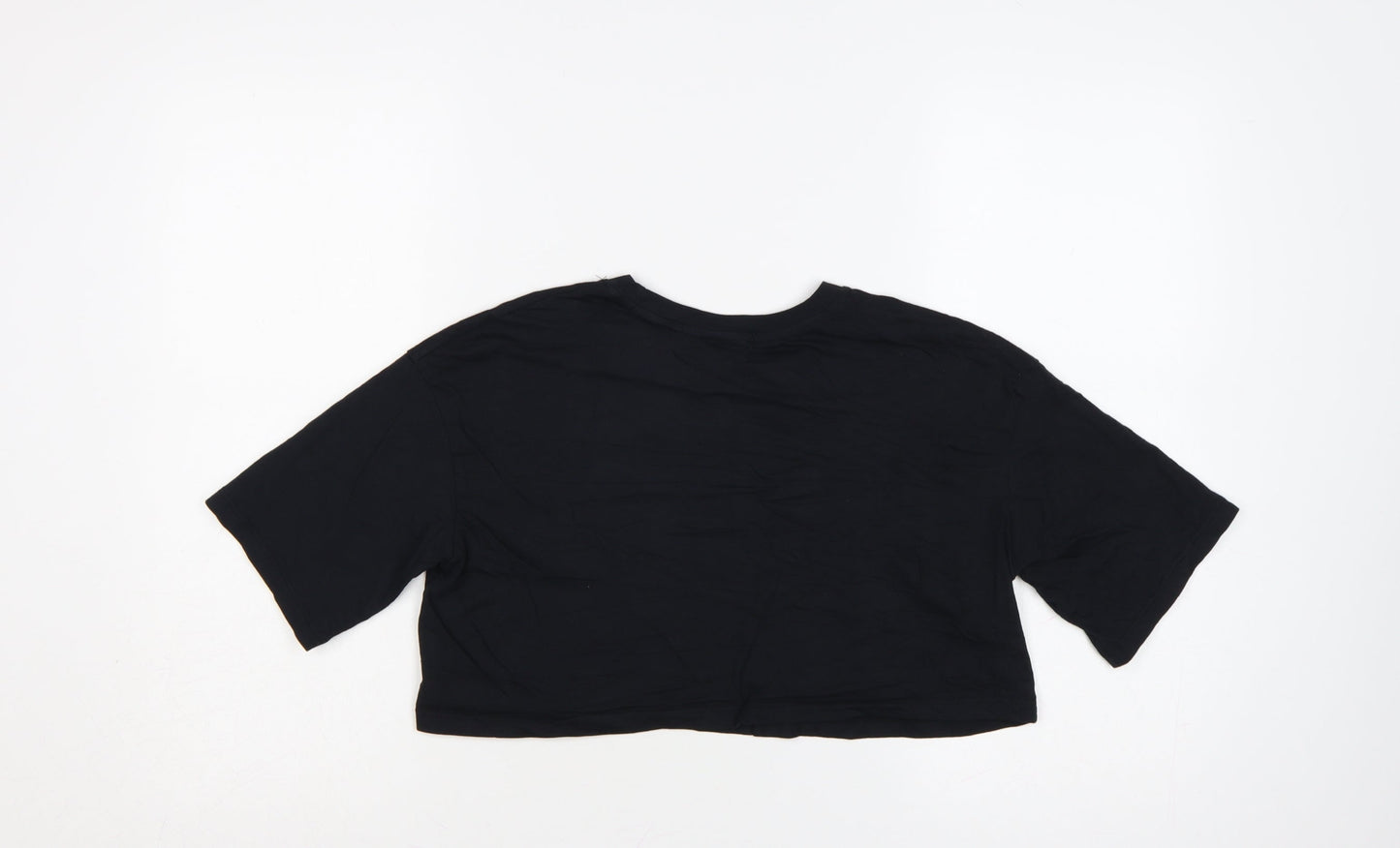 Nike Women's Black Cropped T-Shirt Small Relaxed Fit Sports Top
