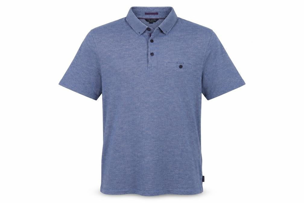 Ted Baker Men’s Blue Cotton Polo Shirt Size L Short Sleeve