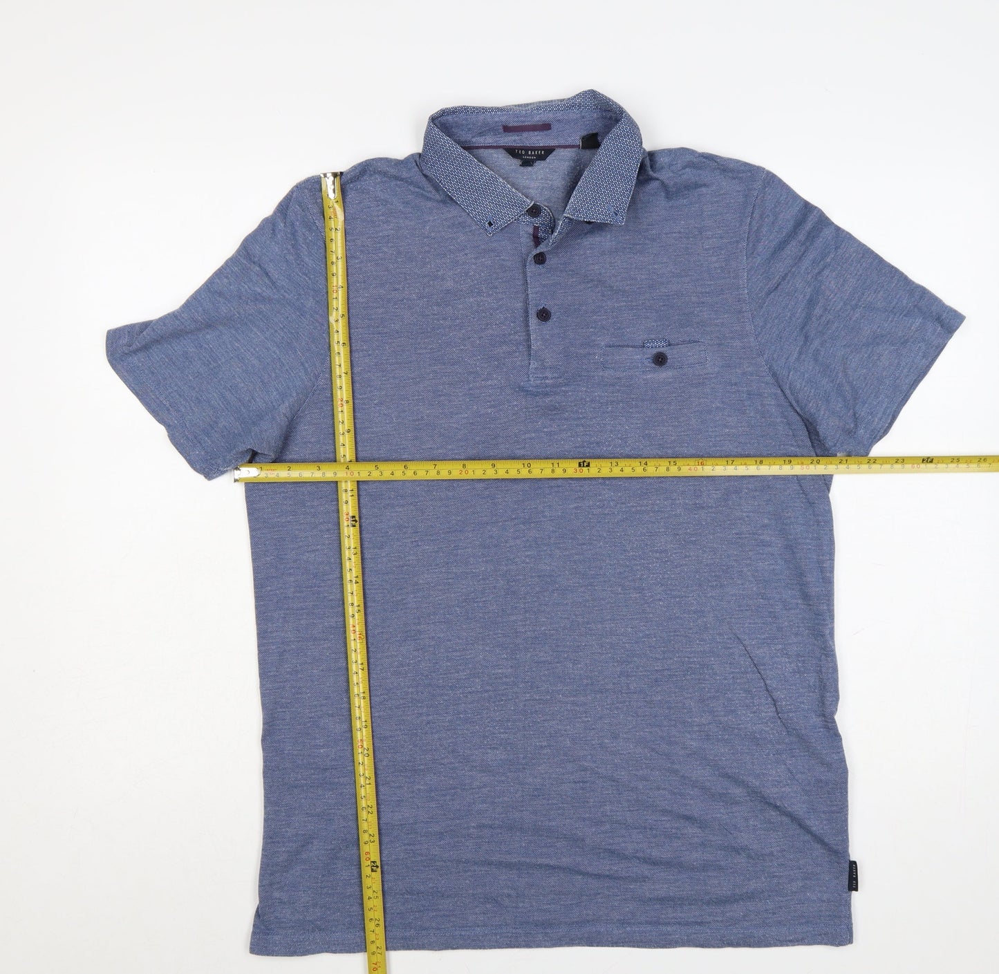 Ted Baker Men’s Blue Cotton Polo Shirt Size L Short Sleeve