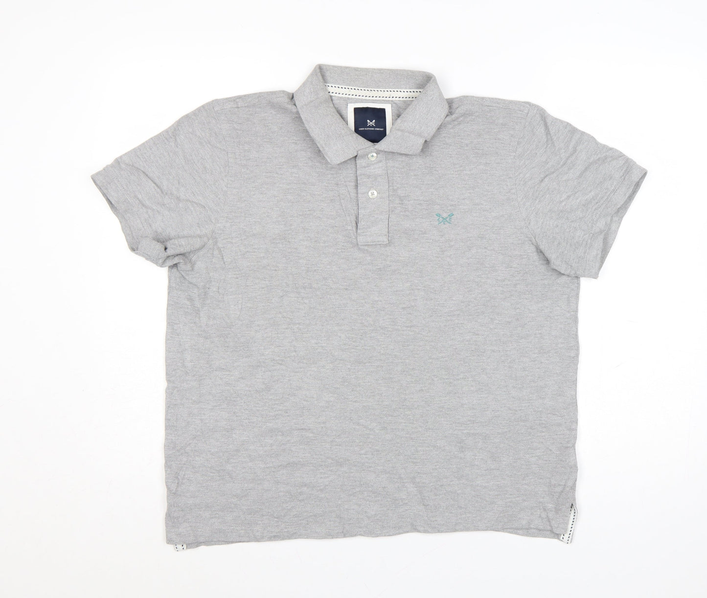 Crew Clothing Company Men's Grey Polo Shirt L Regular Fit Cotton Blend