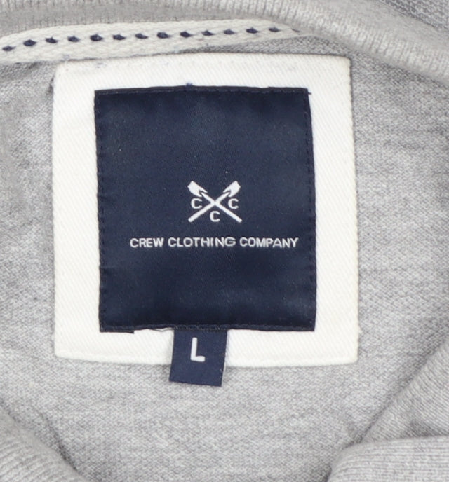 Crew Clothing Company Men's Grey Polo Shirt L Regular Fit Cotton Blend