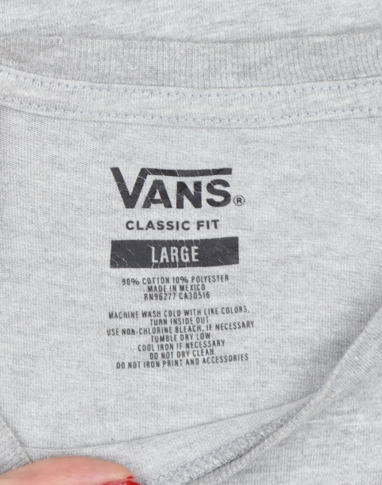 Vans Men's Grey Classic Fit Graphic T-Shirt Large