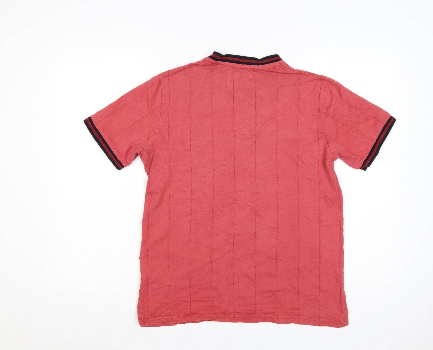 Football Town Men's Red V-Neck Short Sleeve T-Shirt Size M