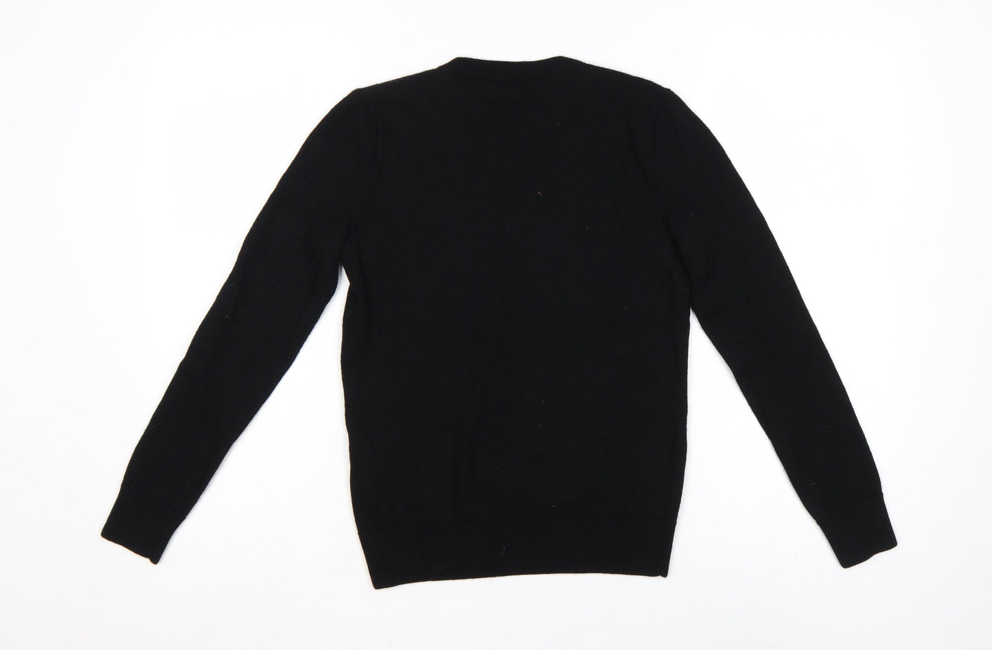 Ralph Lauren Women Black V-Neck Merino Wool Jumper M