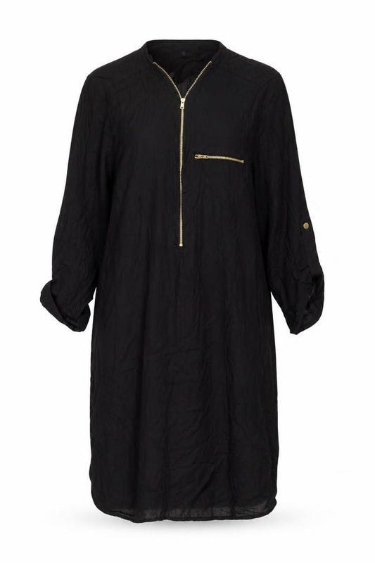 Sosandar Women’s Black Knee Length Zip Shirt Dress Size 10