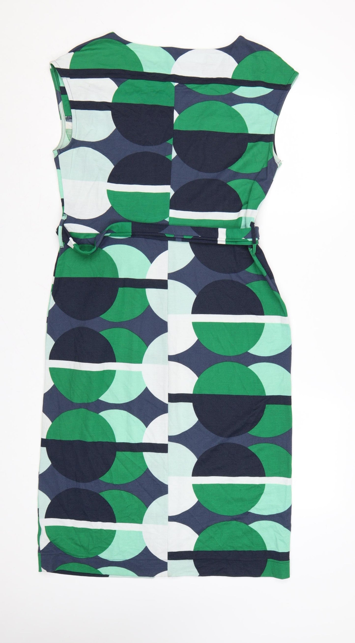 Next Women’s Multicoloured Geometric Belted Sleeveless Sheath Dress Size 12