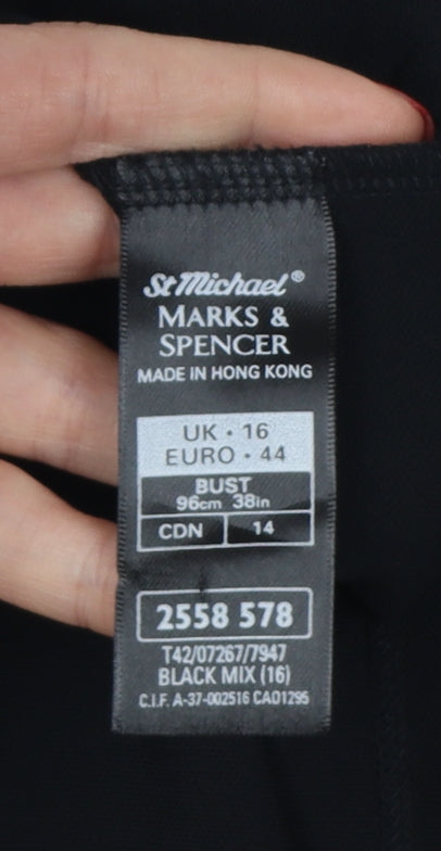 Marks and Spencer Women’s Black Sleeveless Argyle Tank Top UK 16