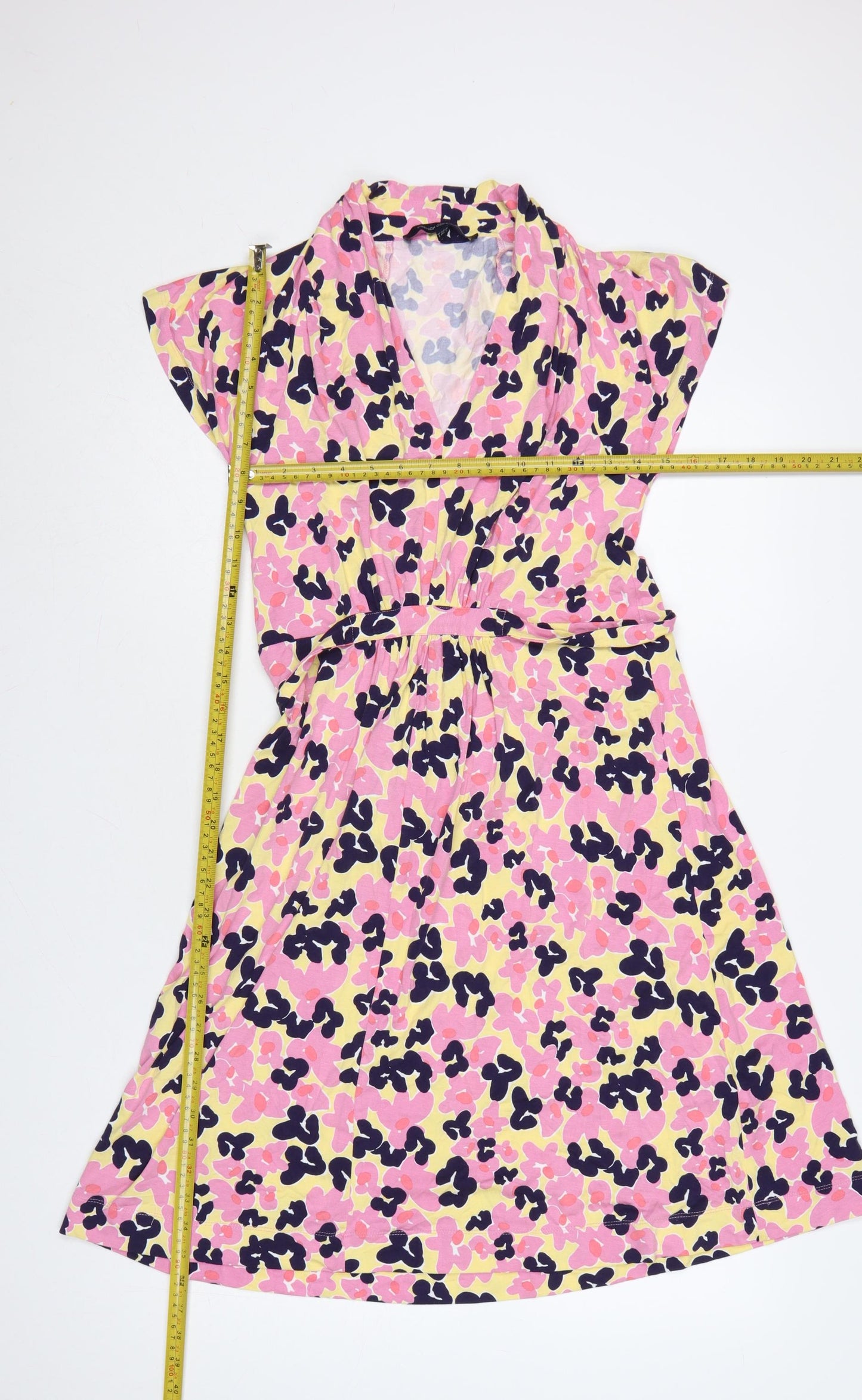 French Connection Women's Multicoloured Wrap Dress Size 6