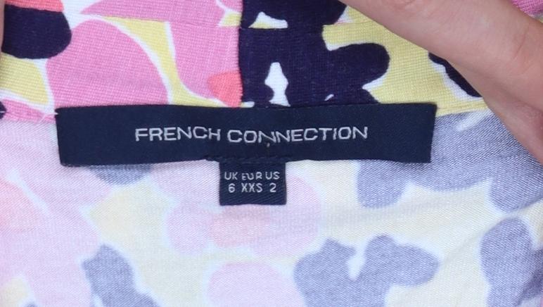 French Connection Women's Multicoloured Wrap Dress Size 6