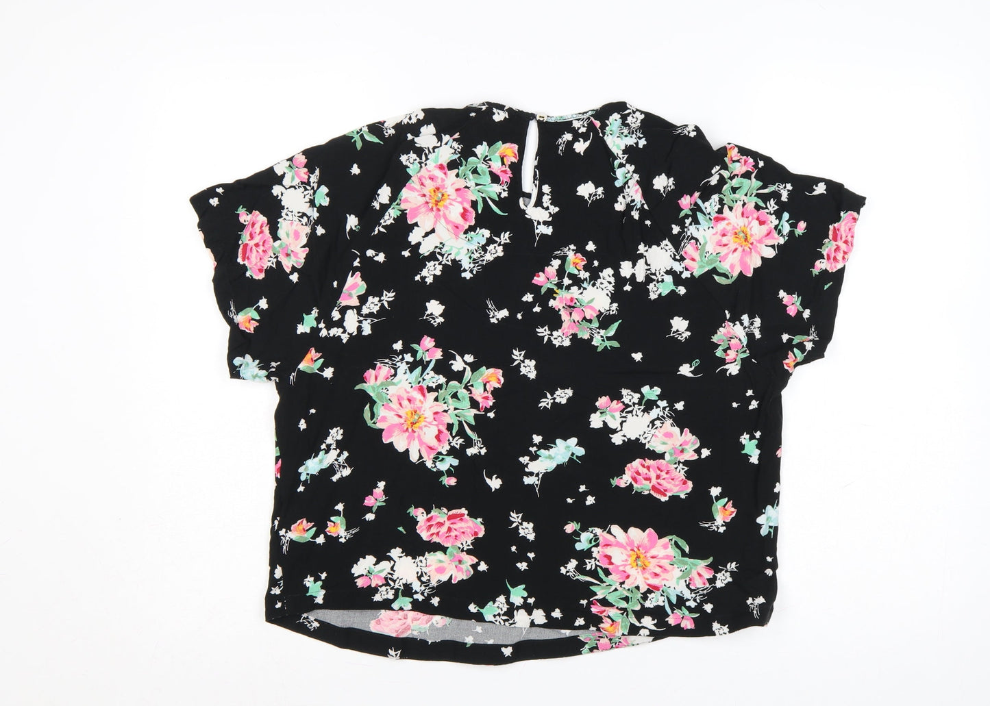 Marks and Spencer Women’s Black Floral Viscose Blouse Size 14